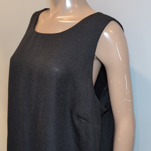 Vintage Addition Elle Sleeveless Sheath Dress Womens Plus Size 22W Black Crepe - Picture 4 of 12
